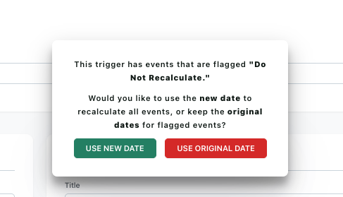 Recalculate trigger page with the progress overlay